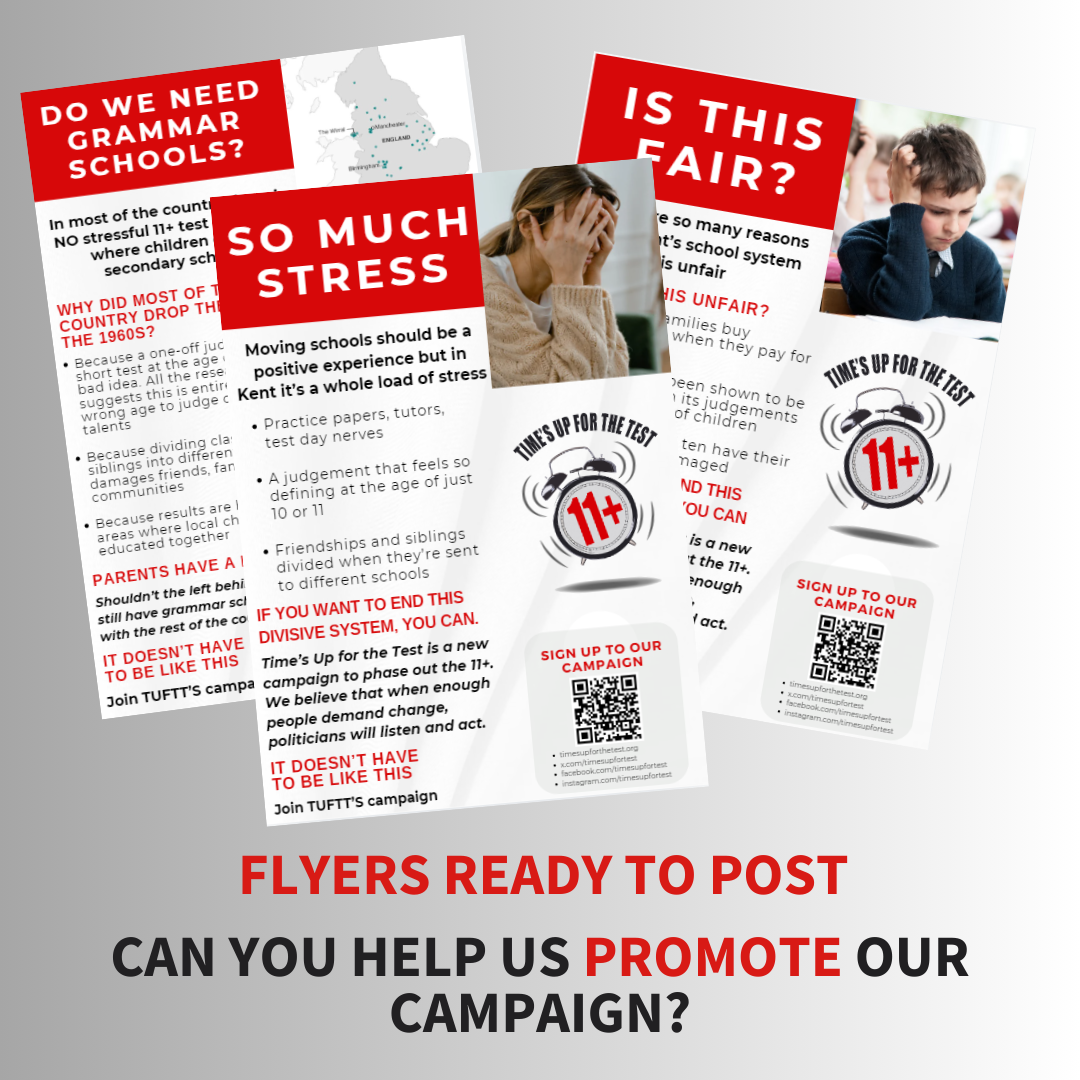 Time’s Up for the Test flyers | Time's Up For The Test
